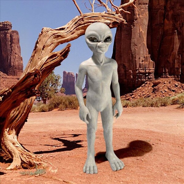 Alien Extra Terrestrial Statue 34" High